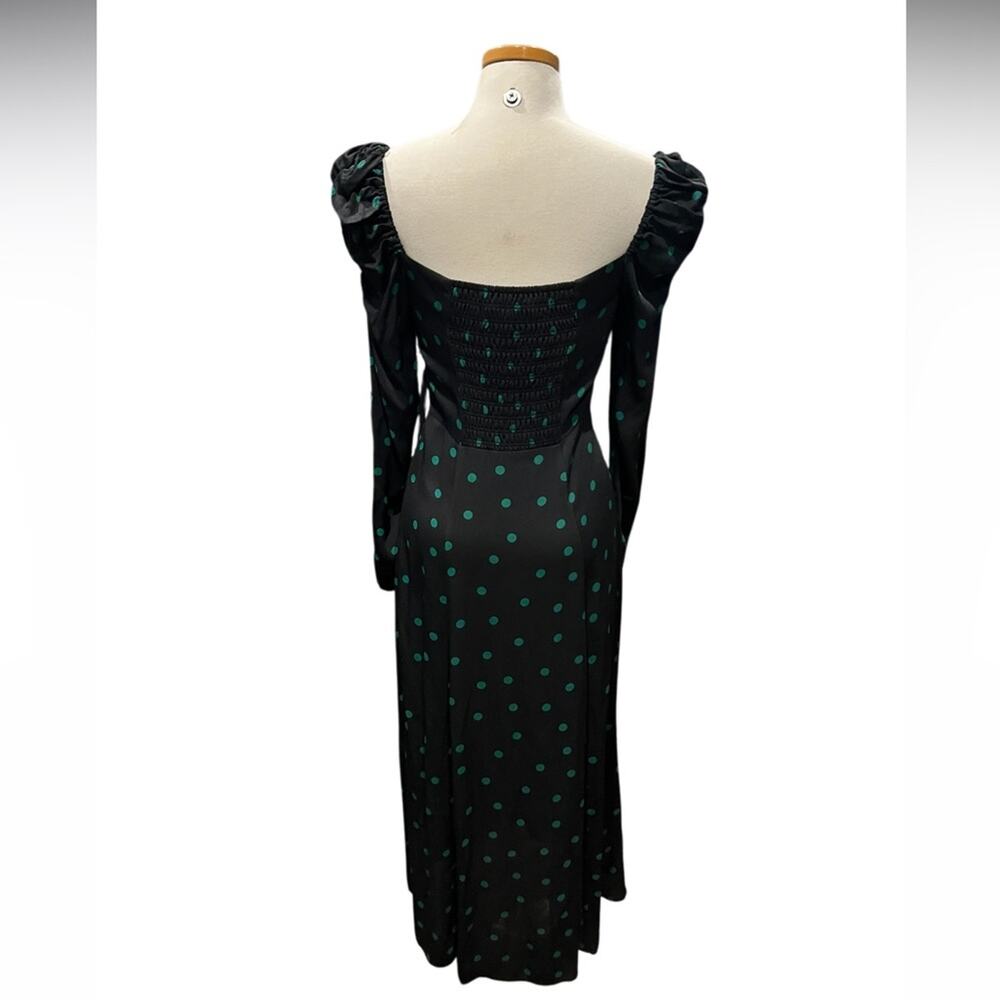 & OTHER STORIES Black fitted polka dot dress Long Sleeve Midi Size 8 - Picture 8 of 12